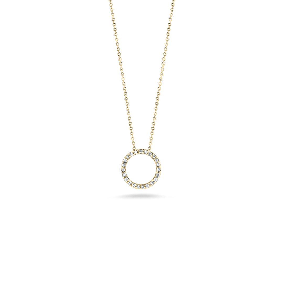 18K GOLD TINY TREASURES SMALL DIAMOND CIRCLE NECKLACE - 18K Yellow Gold