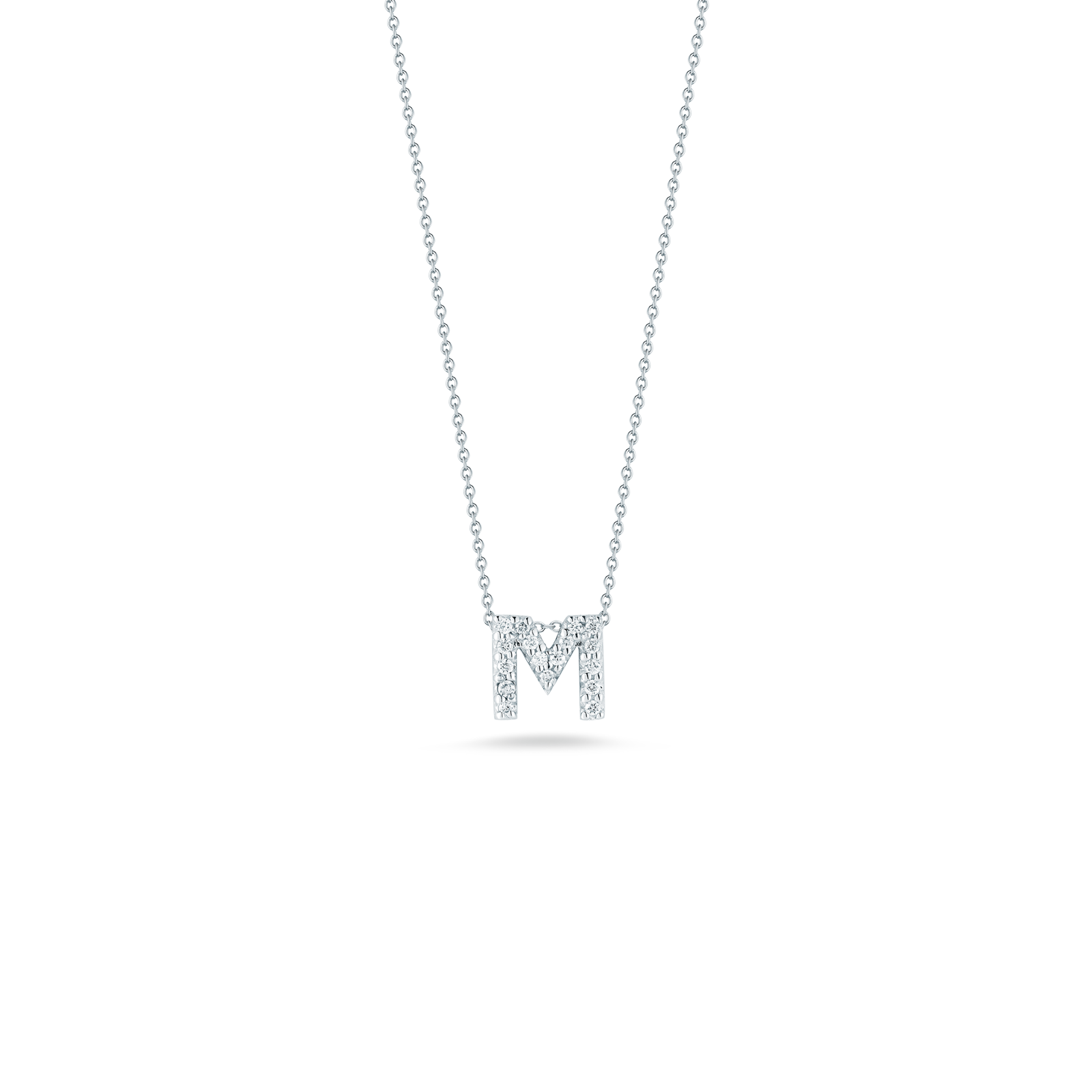 LOVE LETTER "M" DIAMOND PENDANT