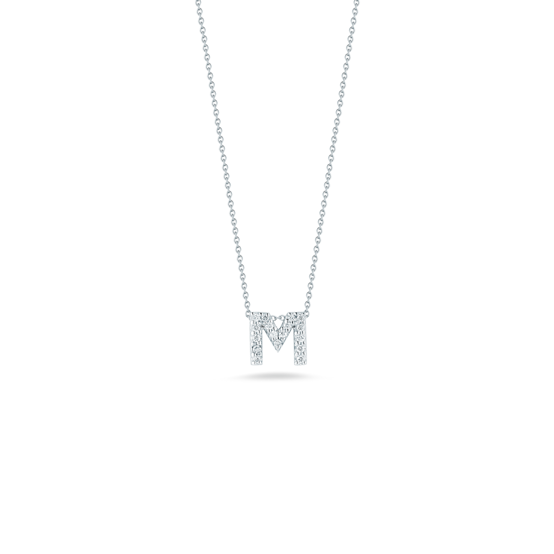 LOVE LETTER "M" DIAMOND PENDANT