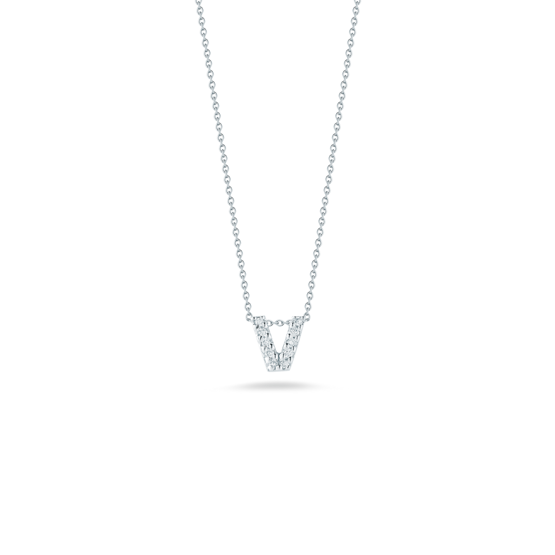 LOVE LETTER "V" DIAMOND PENDANT