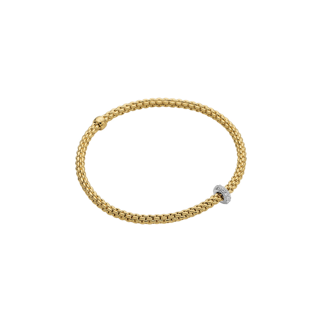 18K Fope Prima flexible bracelet with diamonds on rondel