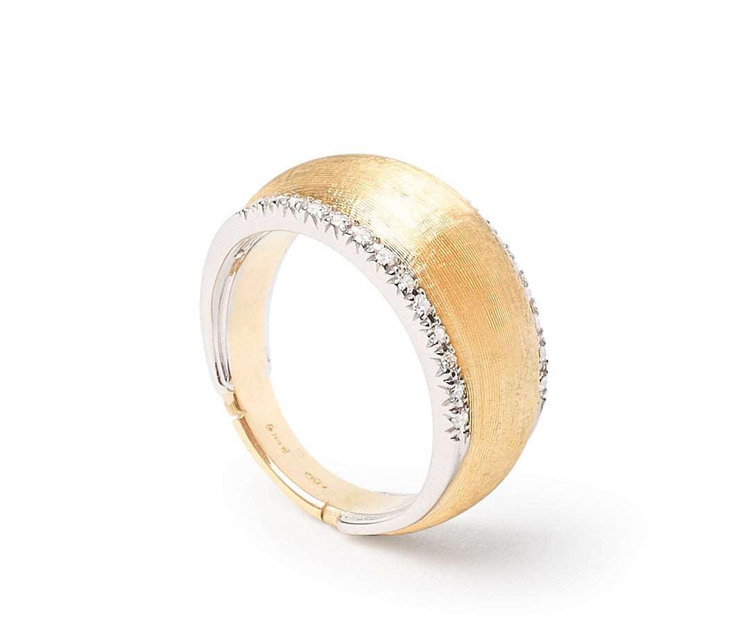 18K Lucia Collection Yellow Gold and Diamond Dome Ring