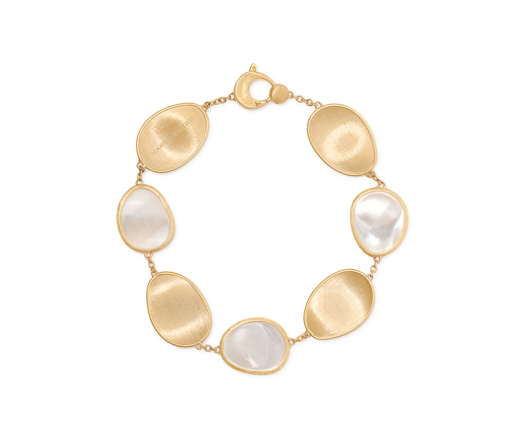 18K Lunaria Collection Yellow Gold and White Mother of Pearl Bracelet