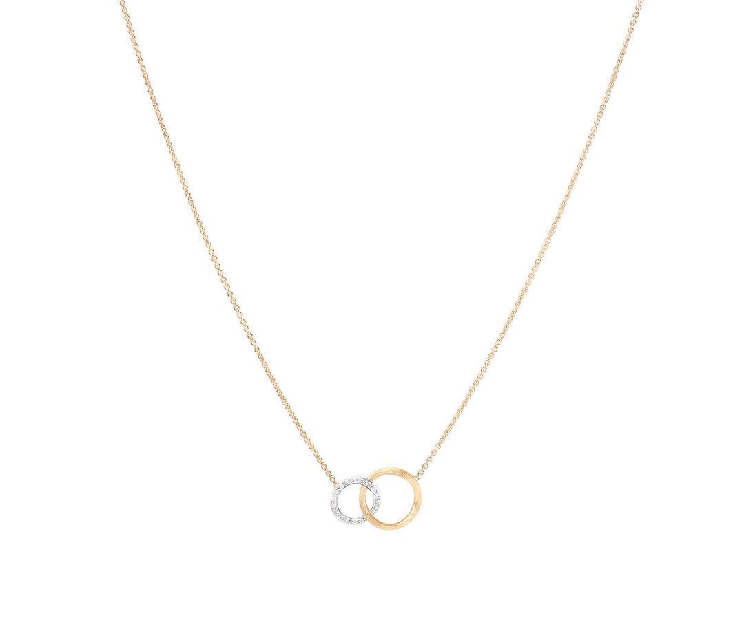 18K Yellow Gold Mixed Link Diamond Pavé Pendant