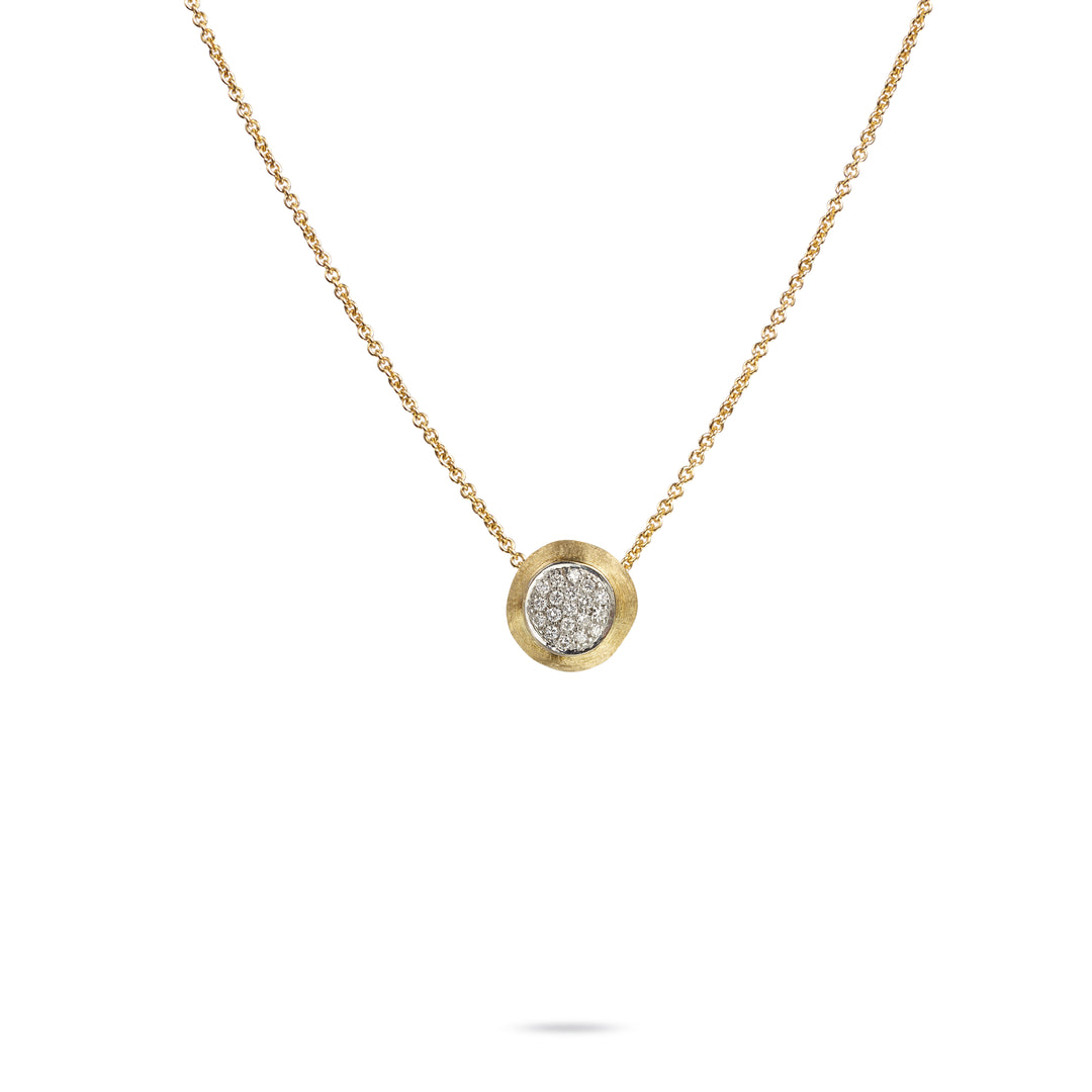 18K Delicati Yellow Gold and Diamond Pave Bead Pendant