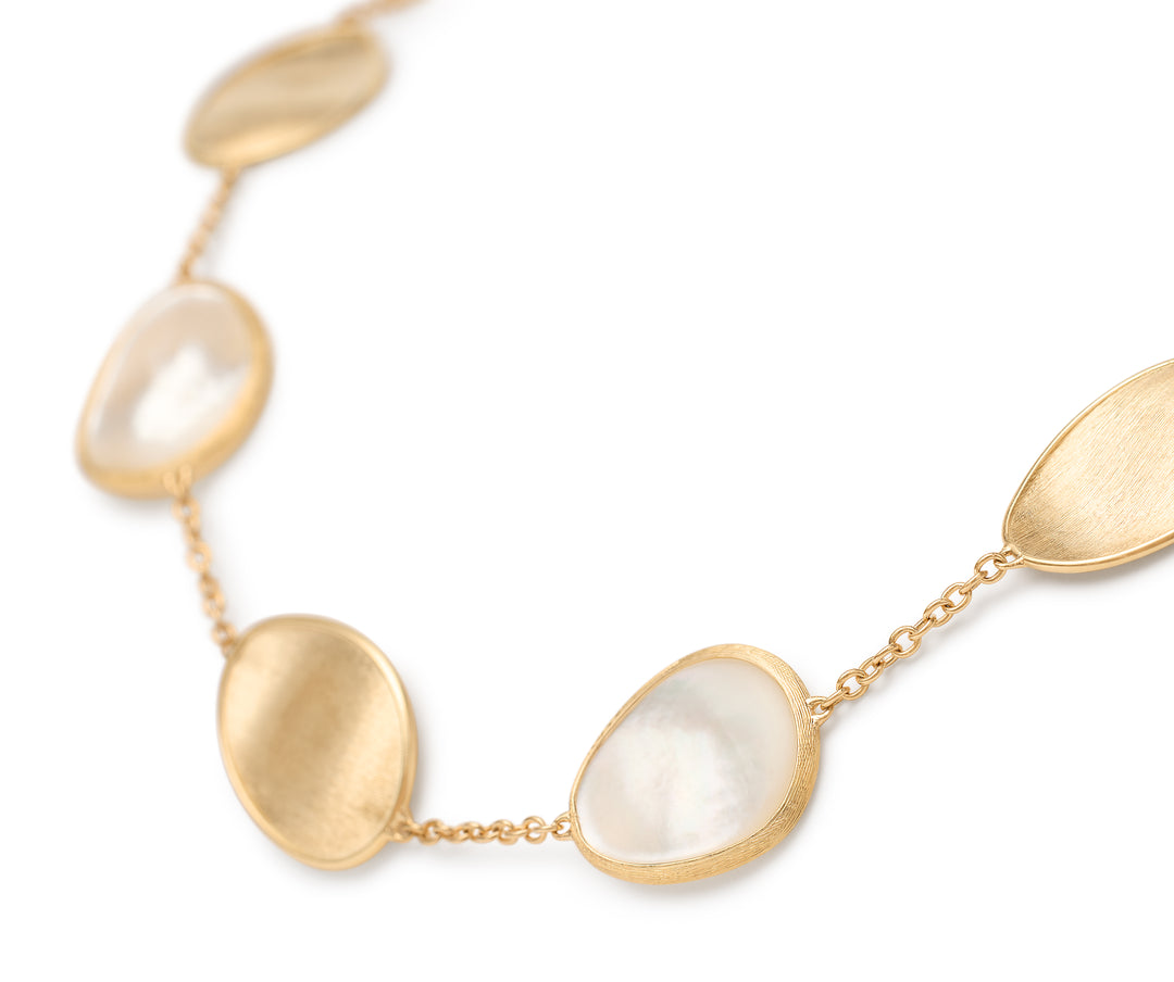 18K Lunaria Collection Gold with White Mother of Pearl Short Necklace