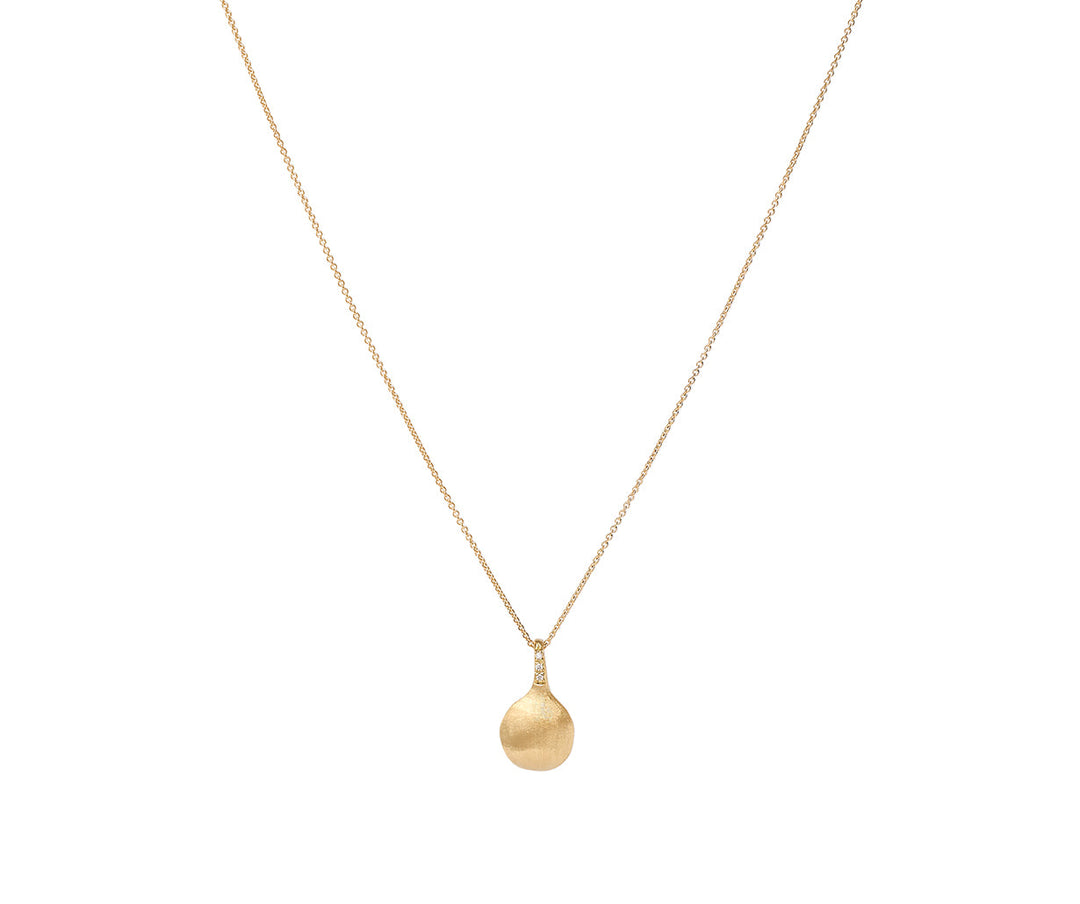 18K Yellow Gold Pendant Necklace With Diamond Accents