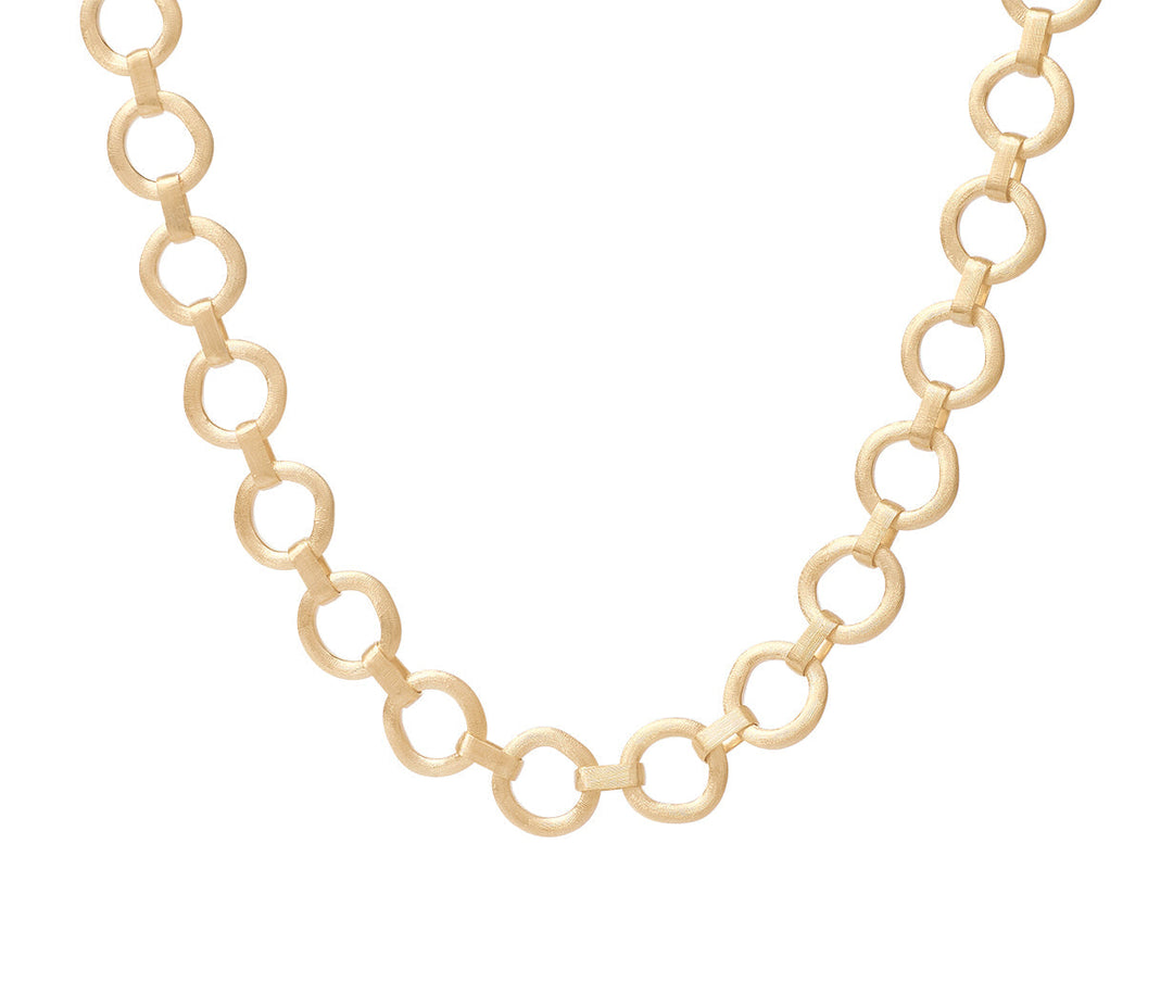 18K Yellow Gold Flat Link Collar Necklace