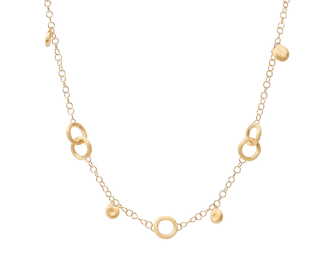 18K Yellow Gold Link & Charm Necklace