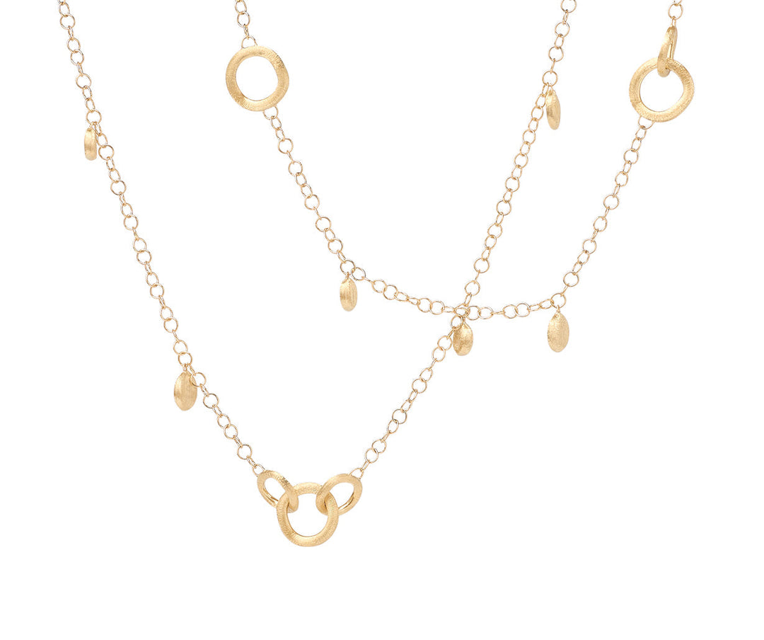 18K Yellow Gold Link & Charm Necklace, Long