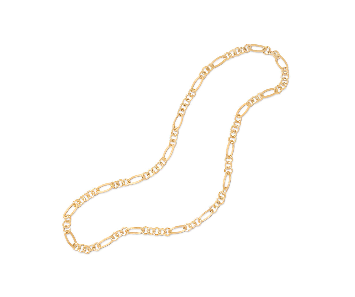 18K Yellow Gold Convertible Link Necklace, Engraved & Polished