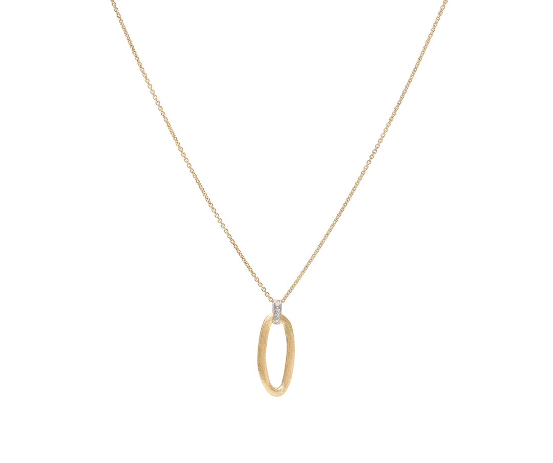 18K Yellow Gold Pendant Necklace with Diamond Accent