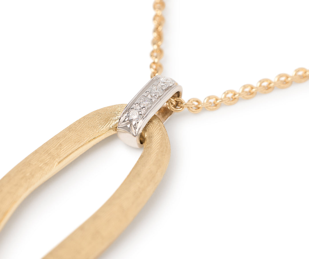 18K Yellow Gold Pendant Necklace with Diamond Accent