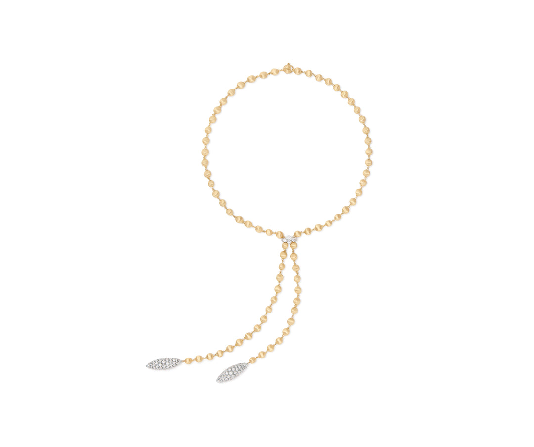 18K Yellow Gold Diamond Drop Necklace