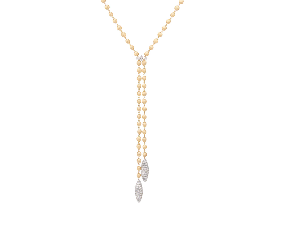 18K Yellow Gold Diamond Drop Necklace