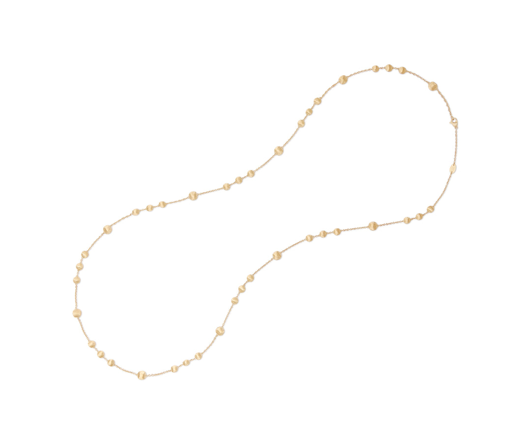 18K Yellow Gold Bead Long Necklace