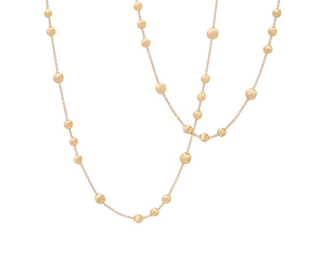 18K Yellow Gold Bead Long Necklace