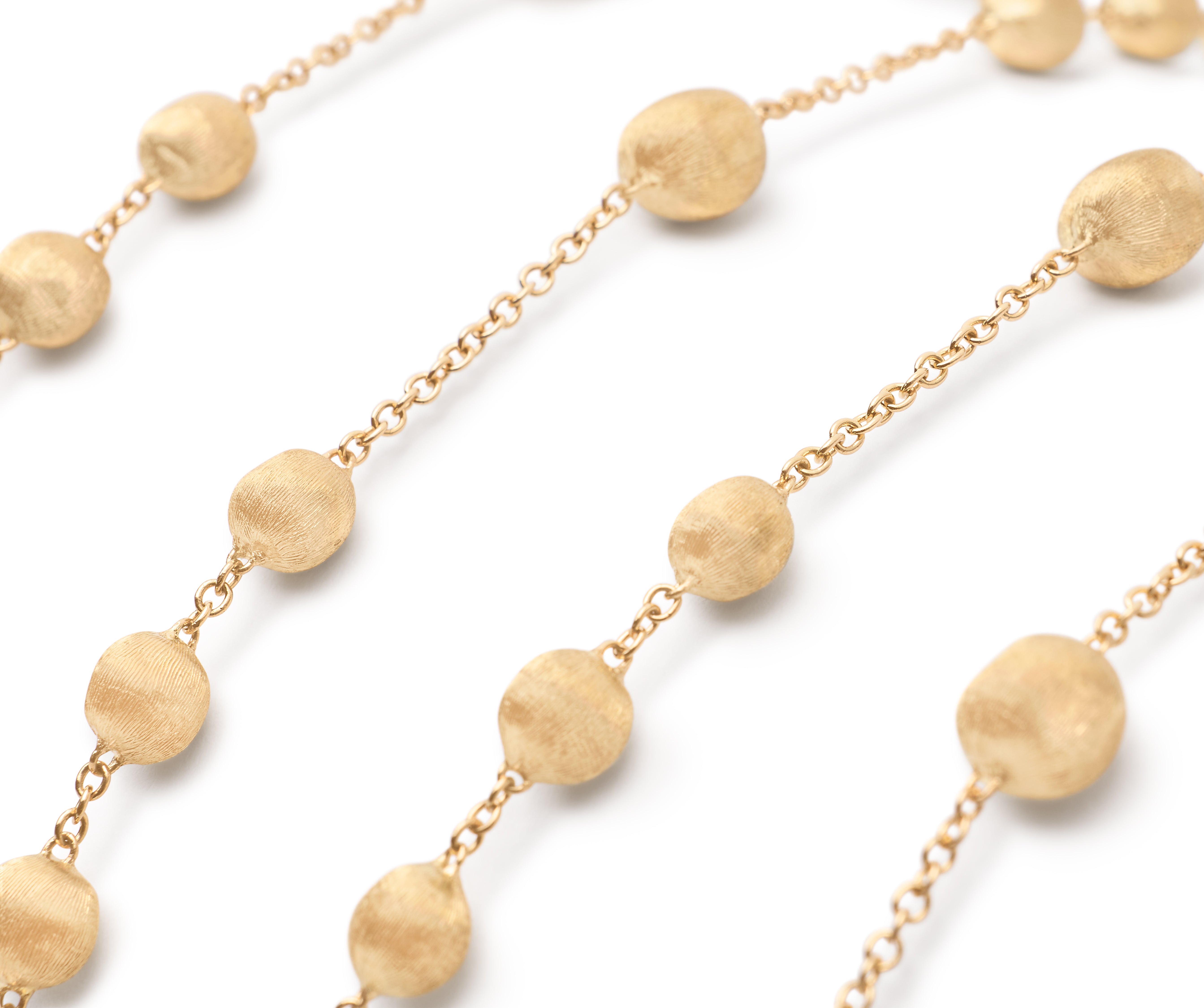 18K Yellow Gold Bead Long Necklace