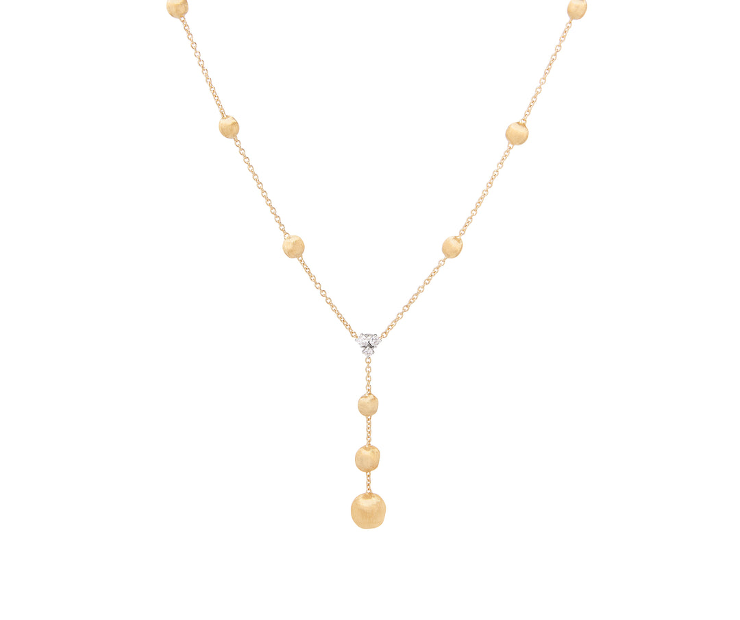 18K Yellow Gold Lariat Necklace With Diamonds