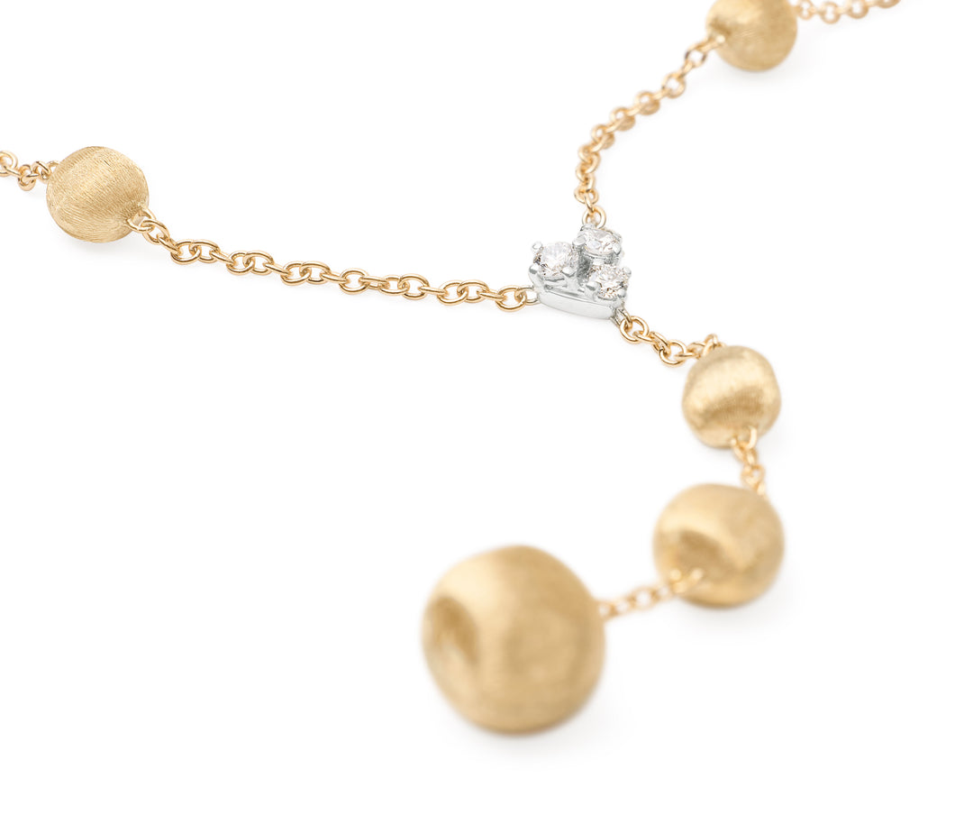 18K Yellow Gold Lariat Necklace With Diamonds