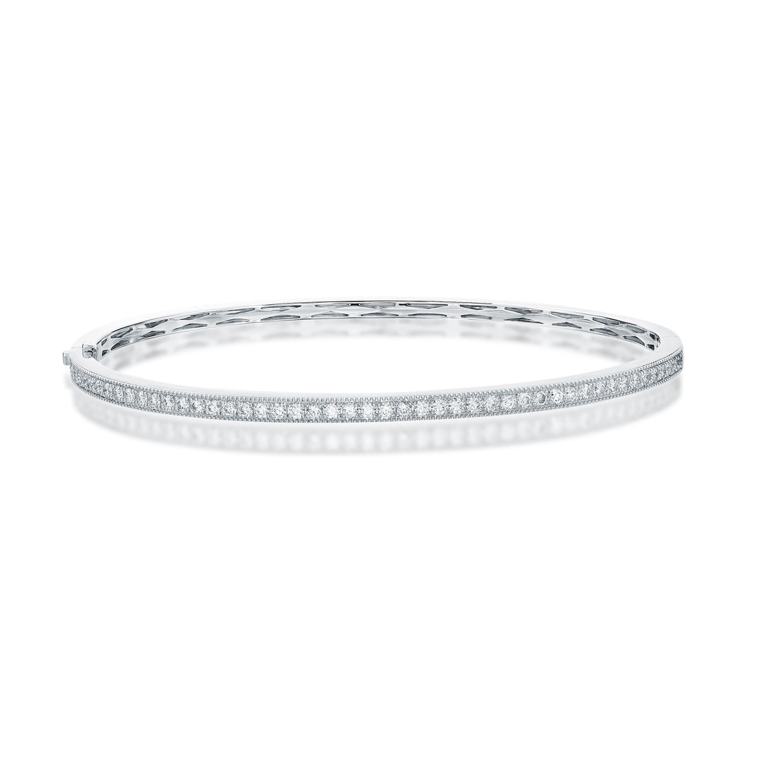 Milgrain Diamond Bangle .80 Total Carat Weight