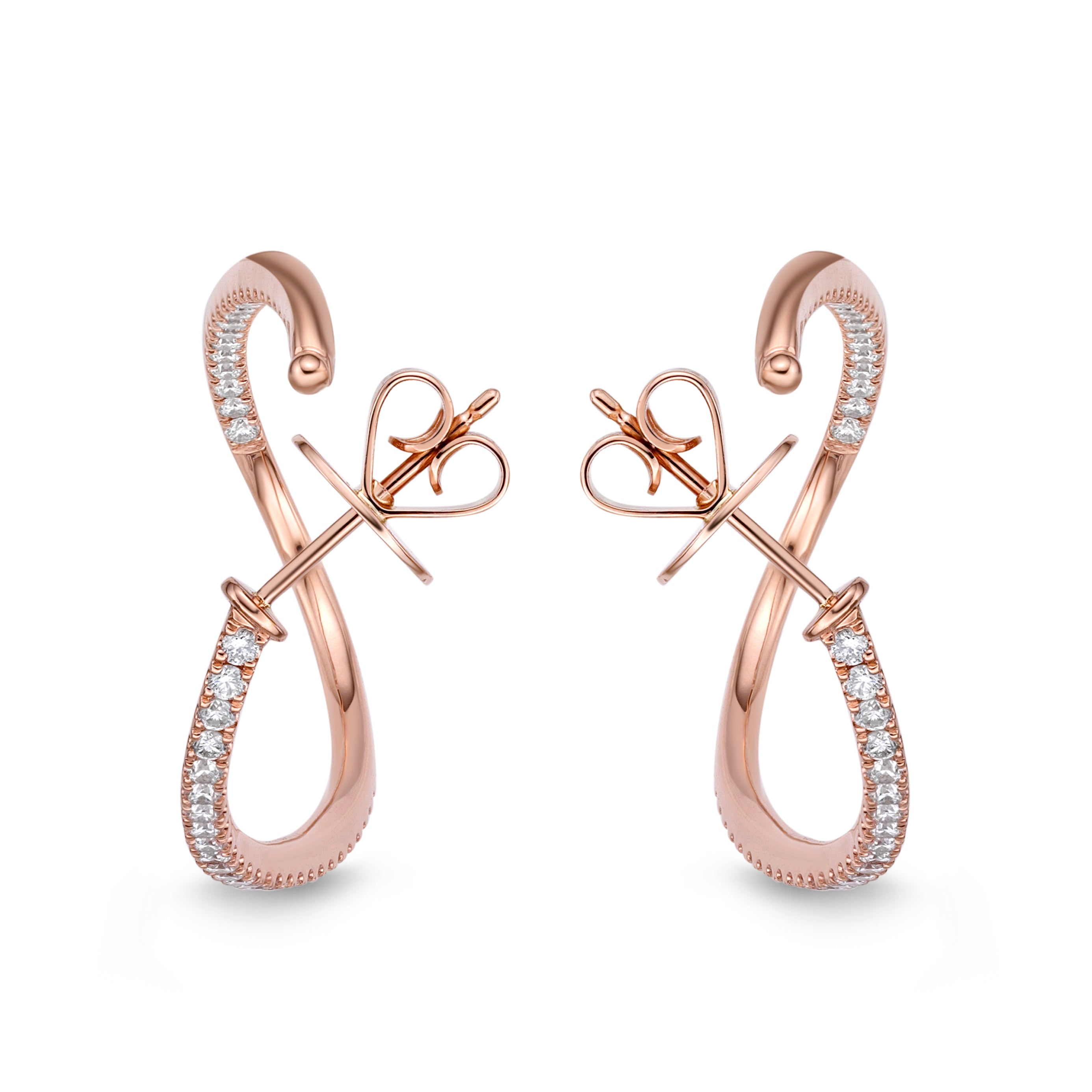 Diamond Twist Hoops 1.53 Carat Total Weight