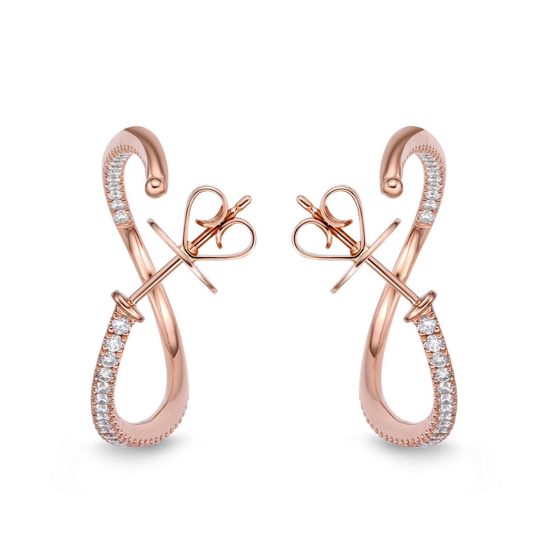 Diamond Twist Hoops 1.53 Carat Total Weight