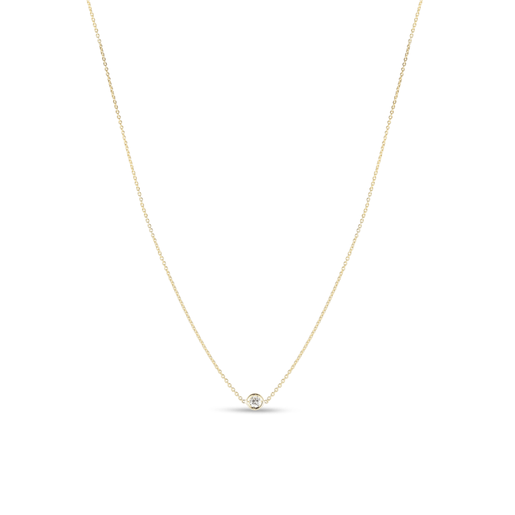 18K YELLOW GOLD DIAMONDS BY THE INCH SINGLE STATION NECKLACE