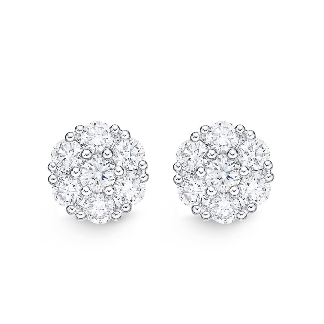 Floral Diamond Earrings .50 Total Carat Weight