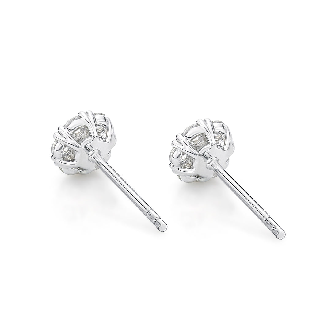 Floral Diamond Earrings 1.0 Total Carat Weight