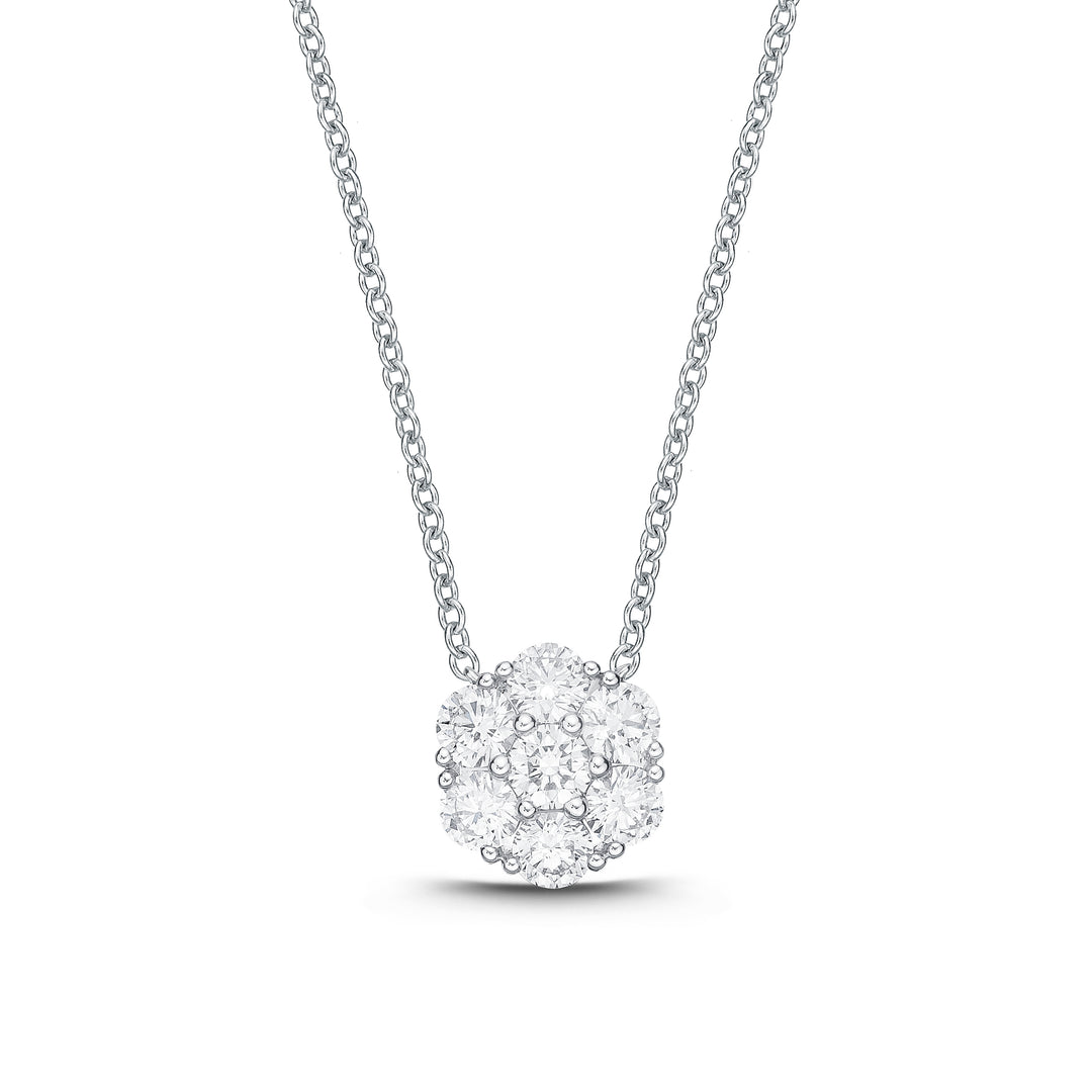 Diamond Floral Pendant .50 Total Carat Weight