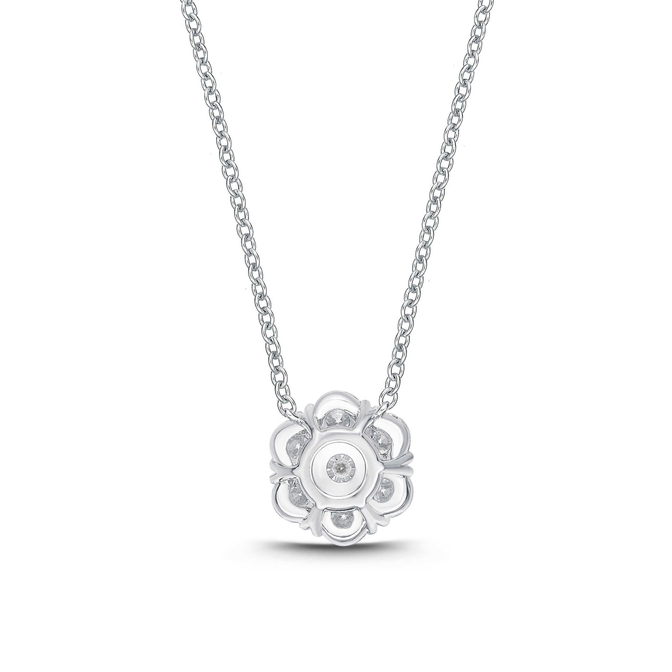 Diamond Floral Pendant .50 Total Carat Weight