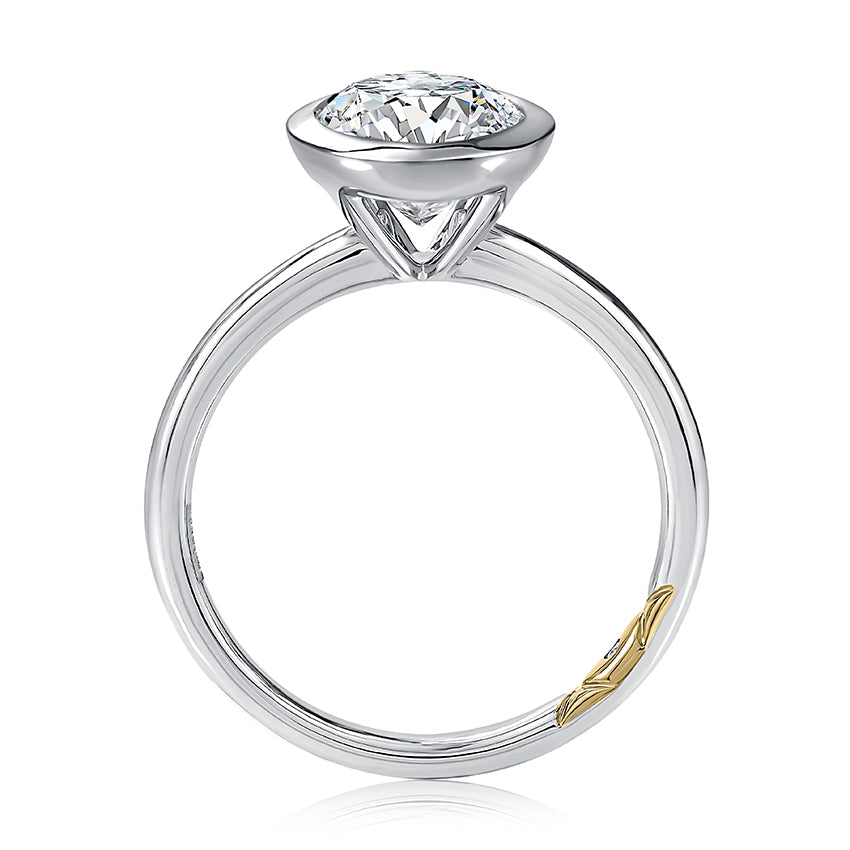 Classic Solitaire Bezel Oval Diamond Engagement Ring