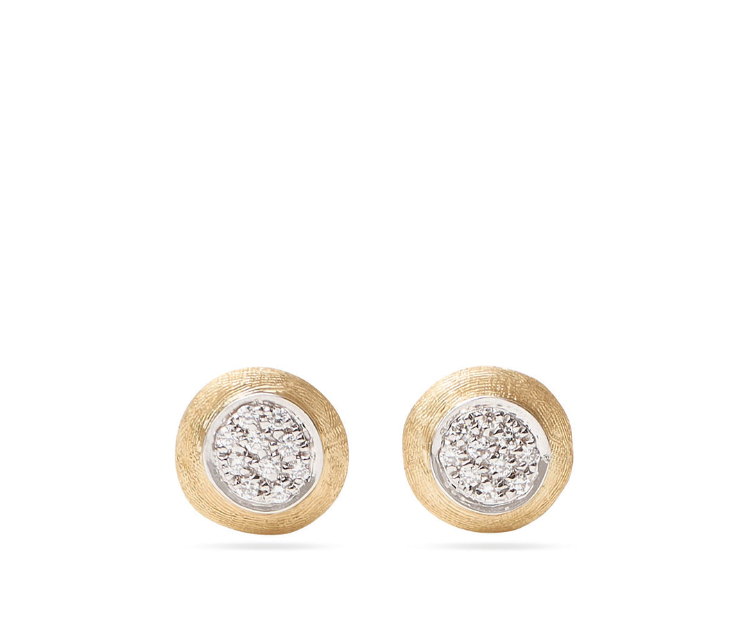 18K Yellow Gold Diamond Pavé Stud Earrings