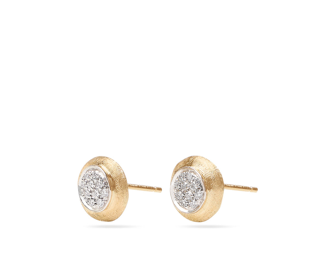 18K Yellow Gold Diamond Pavé Stud Earrings