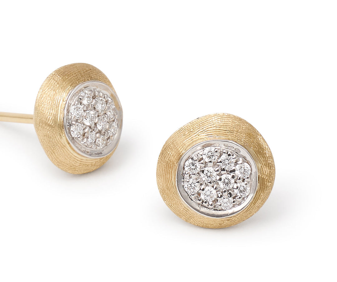 18K Yellow Gold Diamond Pavé Stud Earrings