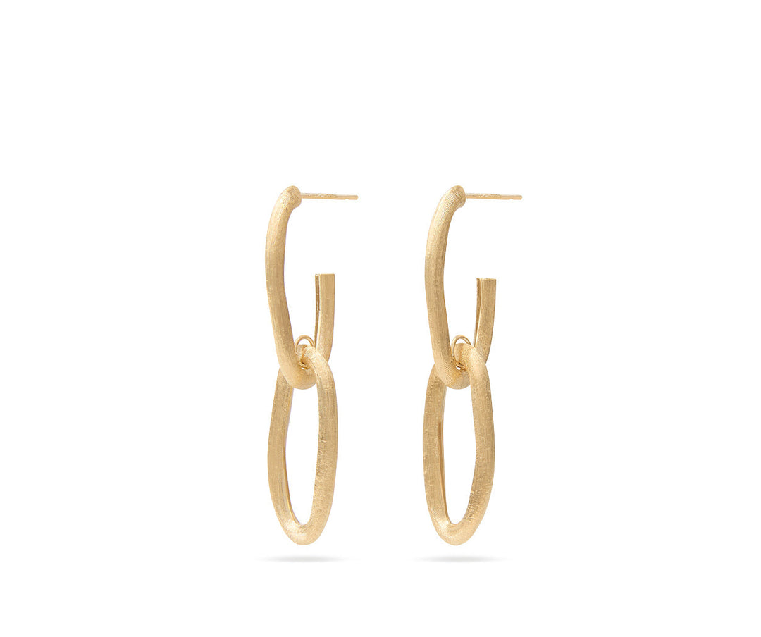 18K Yellow Gold Link Drop Earrings