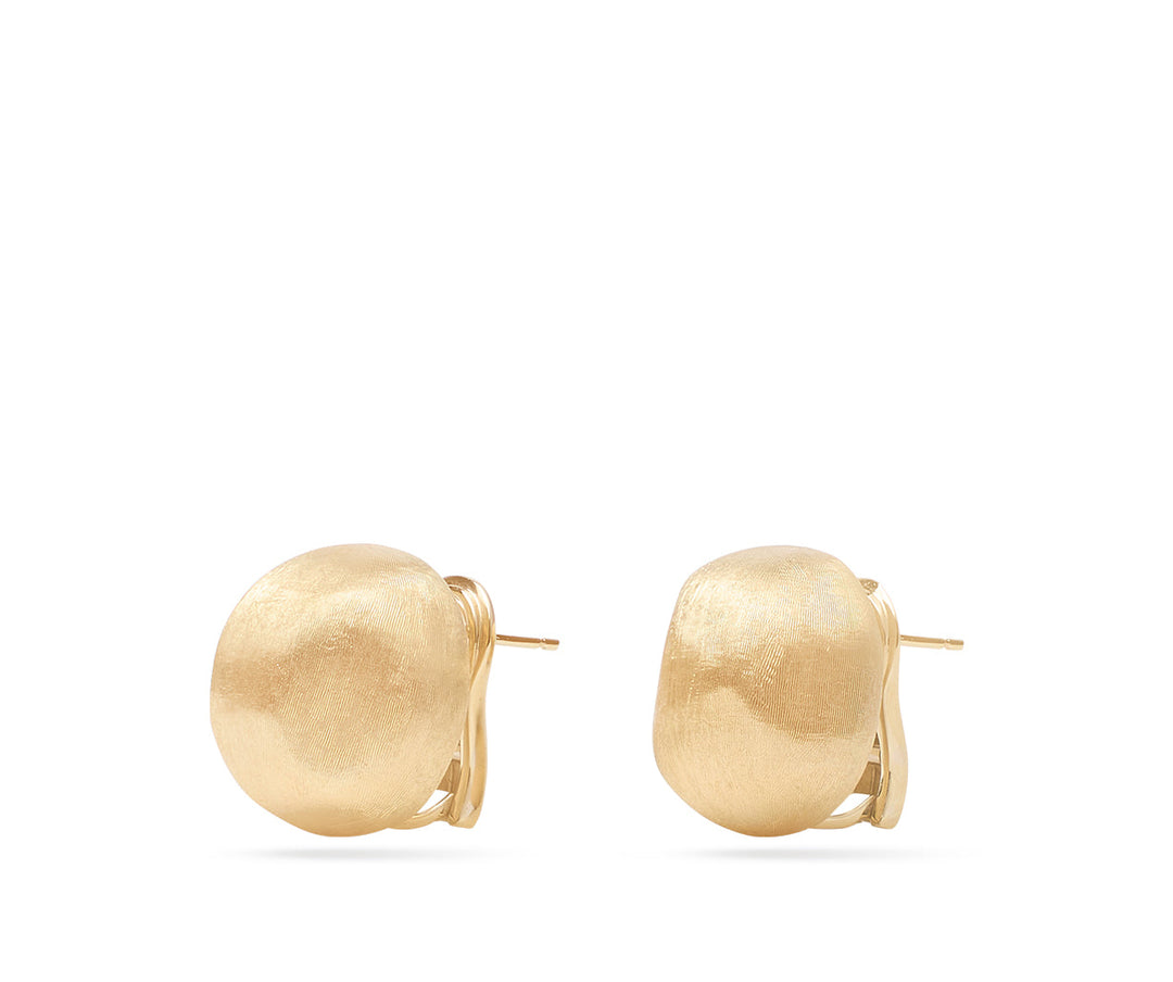 18K Yellow Gold Round Studs, Large