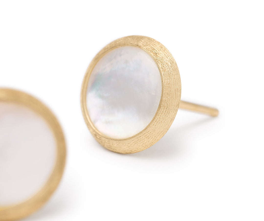 18K Yellow Gold Gemstone Stud Earrings