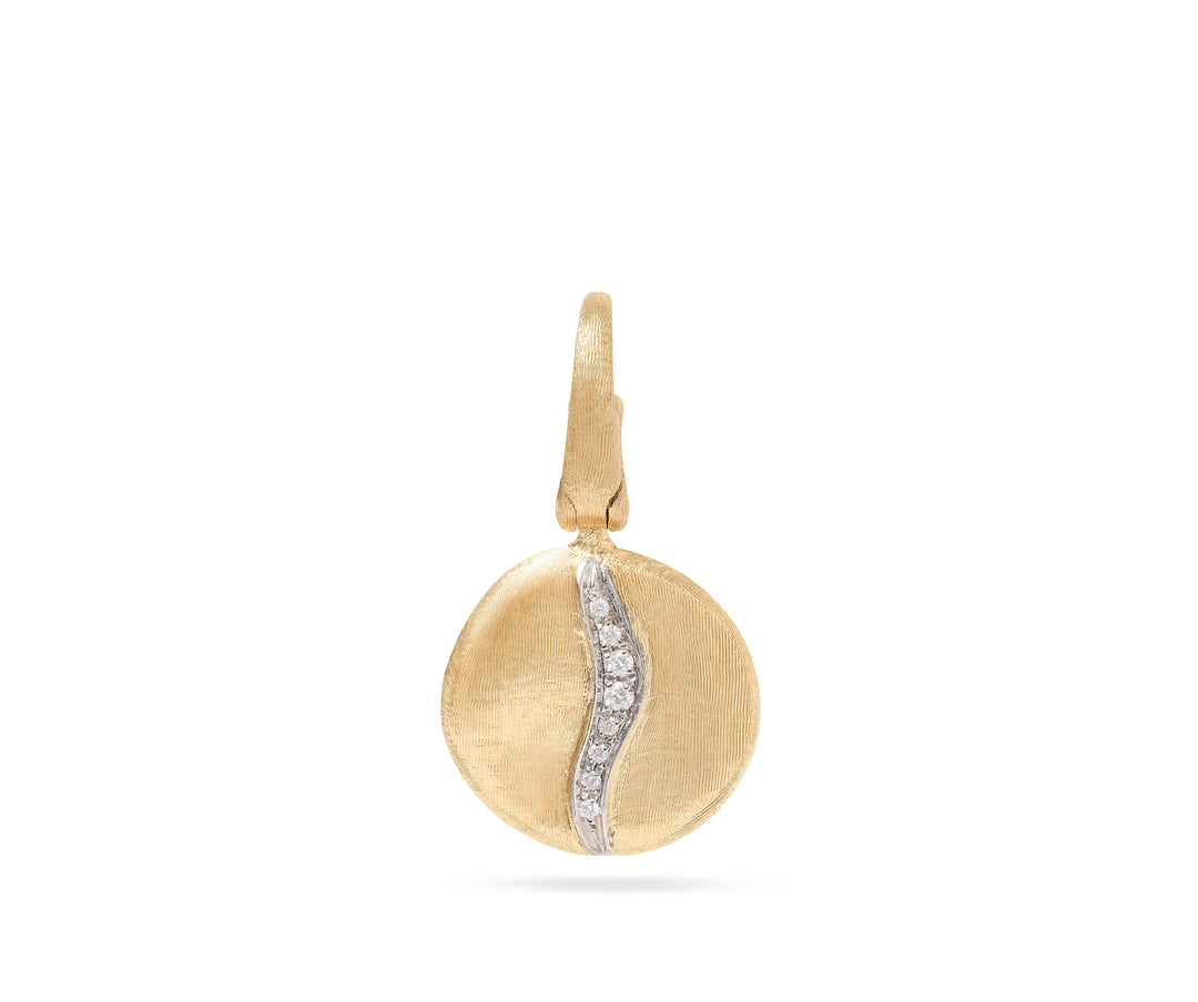 18K Yellow Gold Gemstone Pendant with Diamond Accents