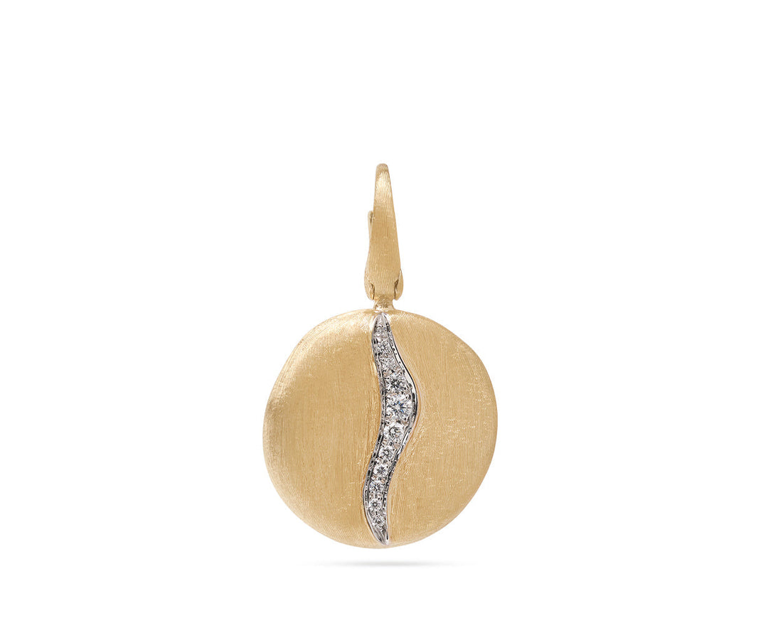 18K Yellow Gold Diamond Pavé Pendant, Medium