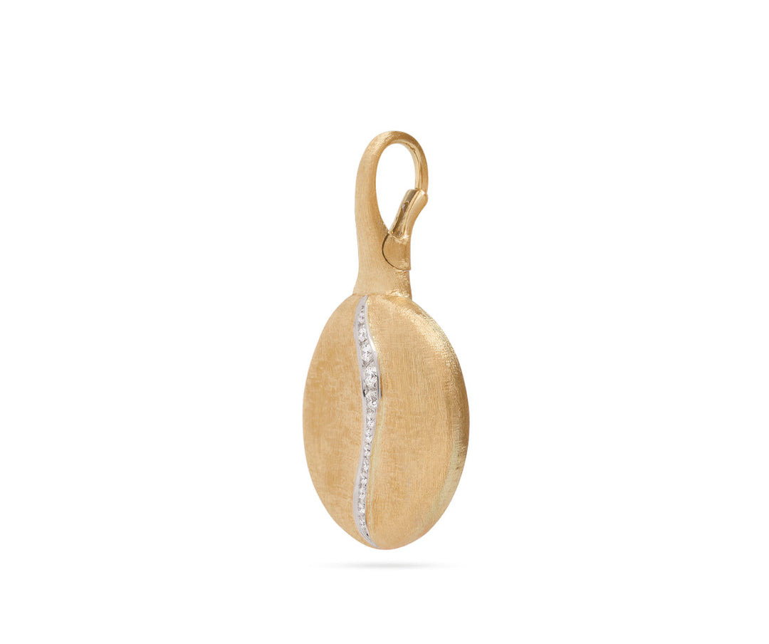 18K Yellow Gold Diamond Accent Pendant, Large