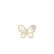 18K YELLOW GOLD JASMINE DIAMOND & MOTHER OF PEARL BUTTERFLY RING