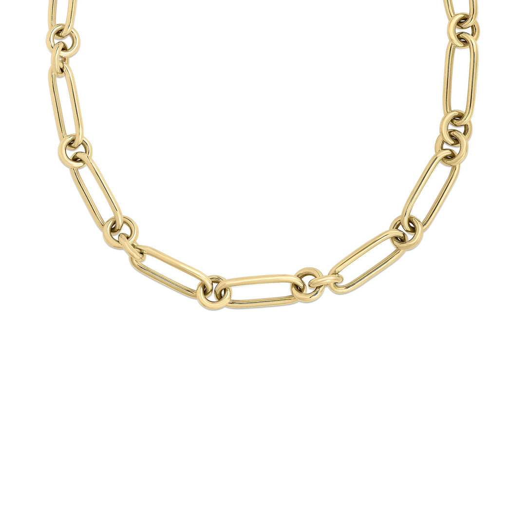 18K DESIGNER GOLD CLASSIC BOLD ALTERNATING LINK CHAIN