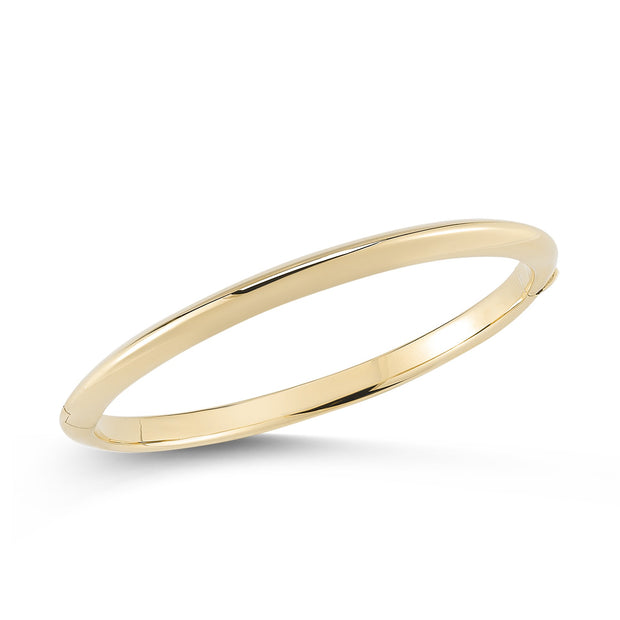 18K DESIGNER GOLD KNIFED EDGE BANGLE - 18K Yellow Gold