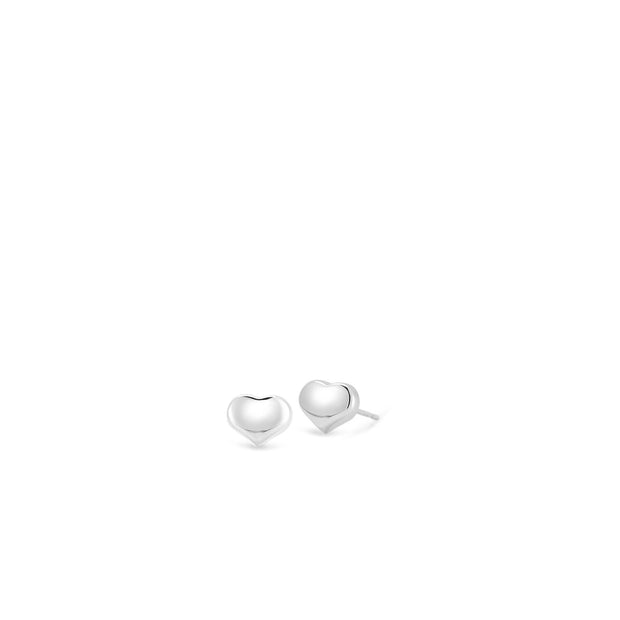 18K GOLD TINY TREASURES HEART STUD EARRINGS - 18K White Gold