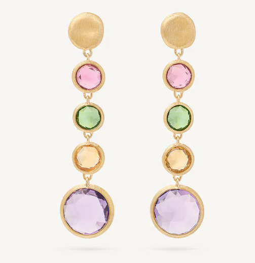 JAIPUR COLOR  18K Yellow Gold Gemstone Drop Earrings