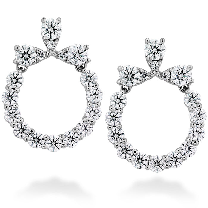 1 ctw. Aerial Circle Earrings in 18K White Gold