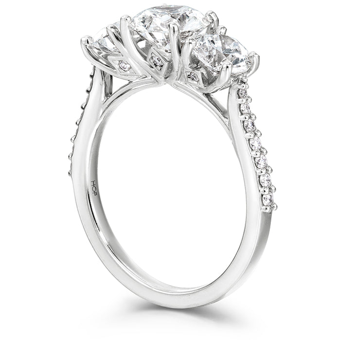 0.14 ctw. Camilla 3 Stone Diamond Engagement Ring in 18K White Gold