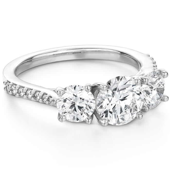 0.14 ctw. Camilla 3 Stone Diamond Engagement Ring in 18K White Gold